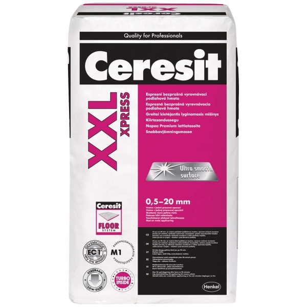 Ceresit XXL XPRESS (25kg) - expresná bezprašná vyrovnávacia podlahová hmota